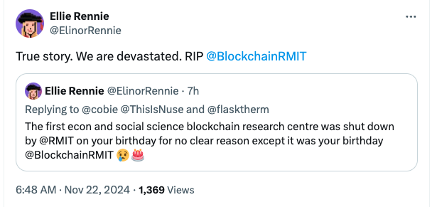 
			Будущее RMIT Blockchain Hub под вопросом из-за заявлений о&nbsp;его &laquo;закрытии&raquo;		