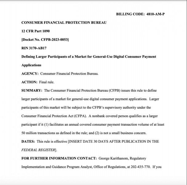 
			CFPB исключает криптокошельки из&nbsp;правила &laquo;Больших участников&raquo;		