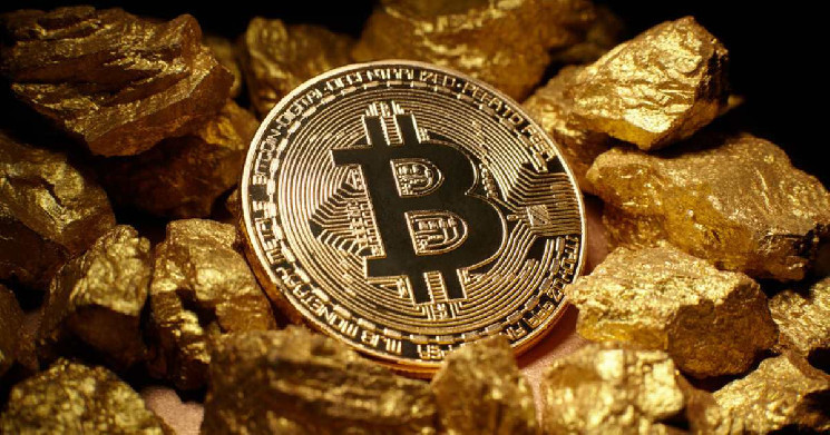 
			Индикатор на графике золота указывает на снижение цены биткоина		