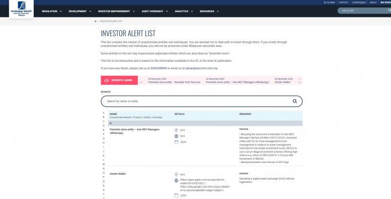 
			Малайзия помечает Atomic Wallet как несанкционированного поставщика услуг		