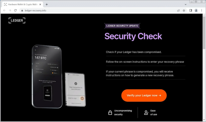 
			Пользователи аппаратного кошелька Ledger получают фишинговые уведомления об утечке данных		