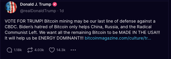 
			Hive Digital переносит штаб-квартиру в Техас, ссылаясь на благоприятный климат США при Трампе		