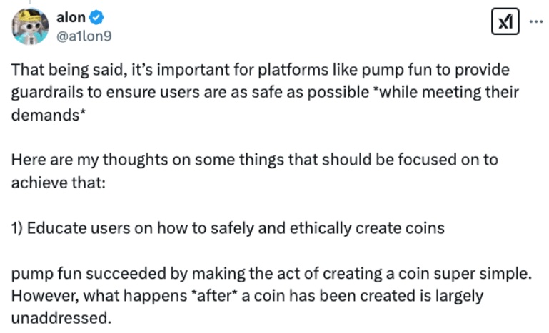
			Основатель Pump.fun призвал ввести ограничения для мемкоинов		