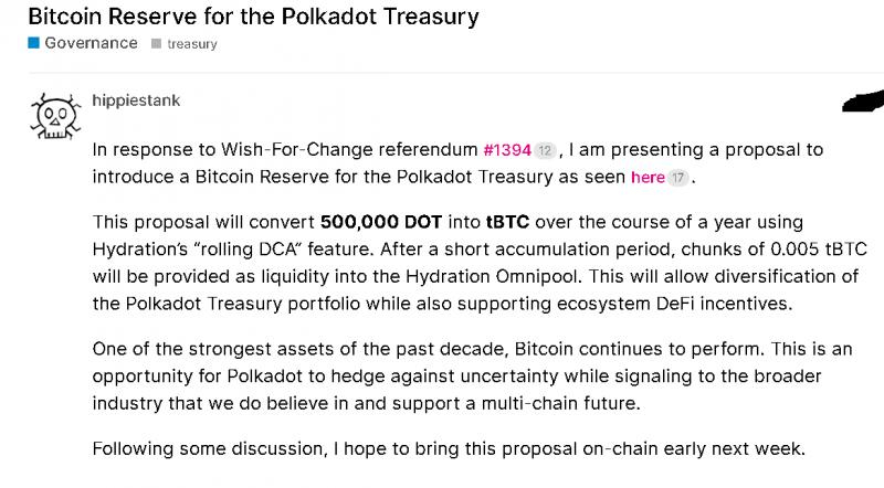
			Сообщество Polkadot спорит из-за продажи 500&nbsp;тыс DOT для&nbsp;резерва биткоинов		