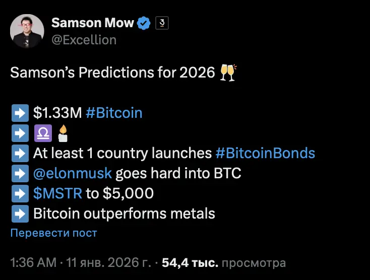 Самсон Моу: «Илон Маск серьезно возьмется за биткоин»